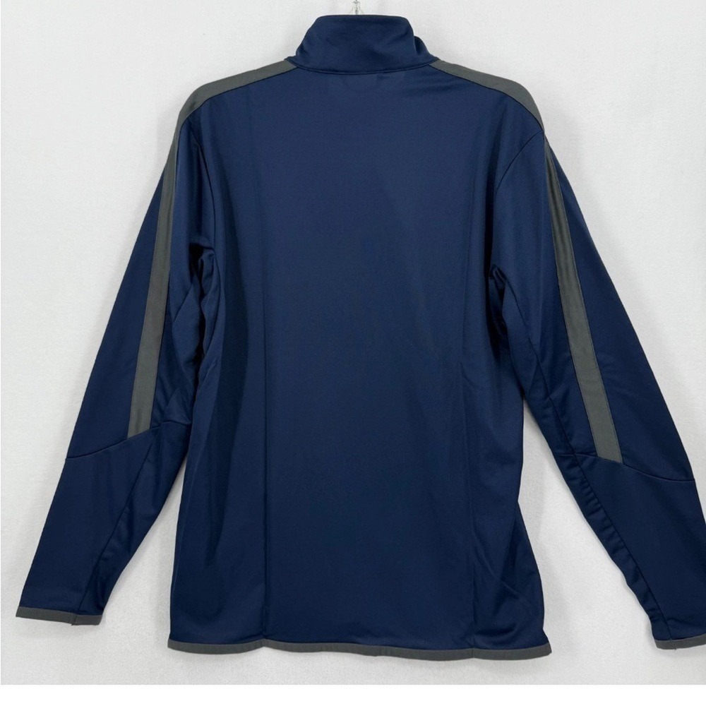Nike Dri-FIT Mens Full Zip Track Jacket Navy Blue Grey Trim Mock Neck NWT Size M - Picture 2 of 4